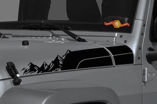 New Jeep Wrangler Gladiator JT JL JLU Rubicon Hood Forest Mountain Vinyl Decal Graphic kit per 2018 2021
