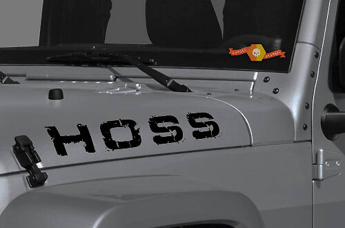 Set Adesivi in Vinile Per Cofano Logorato HOSS per Jeep Wrangler & Gladiator