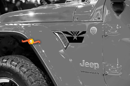 Adesivo in Vinile Decorativo per Presa d'Aria Paraurti con Bandiera dell'Arizona per Jeep Wrangler JLU