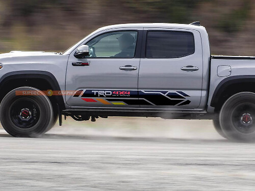 Kit Adesivi Laterali in Vinile 4x4 Off Road Stile TRD per Toyota Tacoma o Tundra