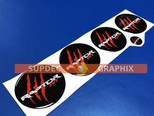4 coprimozzo Raptor SVT Graffi rossi Adesivo decalcomania in resina con emblema distintivo a cupola
 2