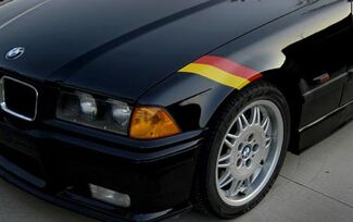 Decalcomania per cofano a strisce colorate bandiera tedesca BMW Motorsport M3 M5 M6 X5
