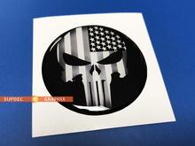 Adesivo adesivo a cupola con emblema per inserto porta carburante Punisher USA per Dodge Challenger
 3