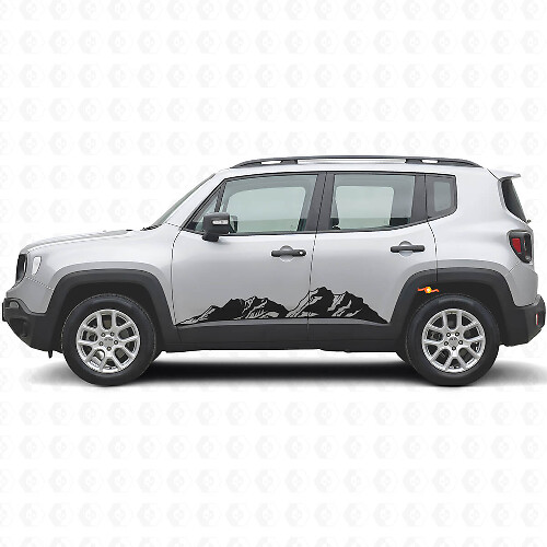 Kit di Adesivi in Vinile per Minigonne Mountains per Jeep Renegade