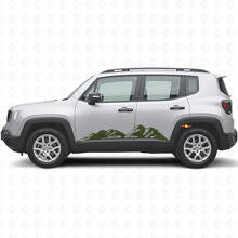 Kit di Adesivi in Vinile per Minigonne Mountains per Jeep Renegade_3