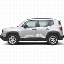 Kit di Adesivi in Vinile per Minigonne Mountains per Jeep Renegade_5