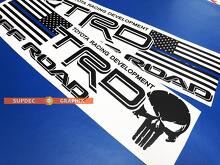 Kit adesivi in vinile con teschio Punisher e bandiera USA stile TRD per Toyota Tacoma Tundra FJ Cruiser_2