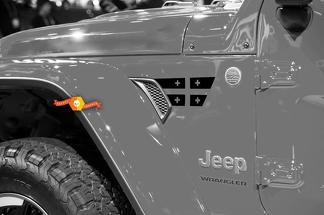 Coppia di Jeep Wrangler 2018 JLU Jeep Fender jl fender vent Bandiera della Georgia Decalcomania in vinile Kit grafico per 2018-2021
