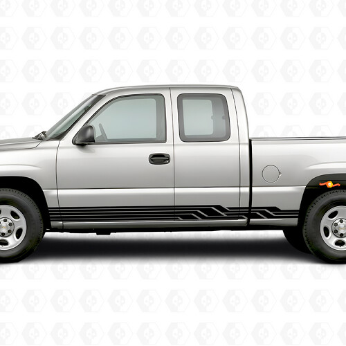 Strisce in Vinile Angolari Lightning per Portiere e Minigonne per Chevrolet Silverado 1500 GMT800 1999-2007