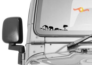 Decalcomania per cacciatore d'angolo Jeep per parabrezza Safari africano
