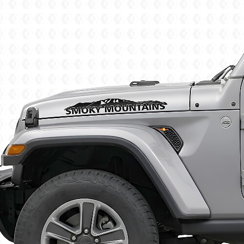 Adesivo in vinile per cofano Smoky Mountains per Jeep Wrangler