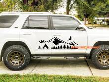 Adesivo in vinile per porta laterale Foresta Montagne per Toyota 4Runner_2