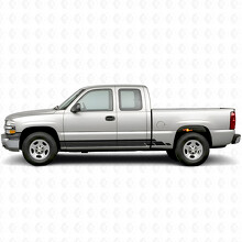 Strisce Viniliche Sovrapposte con Effetto Lampo per Portiere e Minigonne per Chevrolet Silverado 1500 GMT800 1999-2007_2