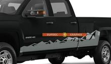Chevrolet Silverado Pannello basculante per porta laterale Adesivo per decalcomanie da montagna Crew Regular Extended Cab
 2