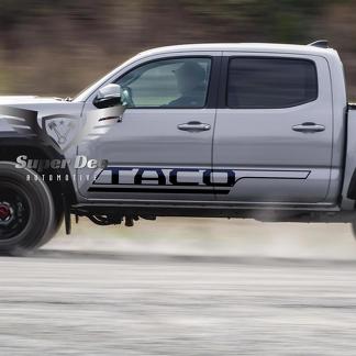 TACO Bed Side Stripes Vinyl Stickers Decal Kit per Tacoma TRD

