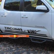 Kit di Adesivi in Vinile con Striscia Laterale Sole che Sorgere sulle Montagne per Toyota Tacoma_2