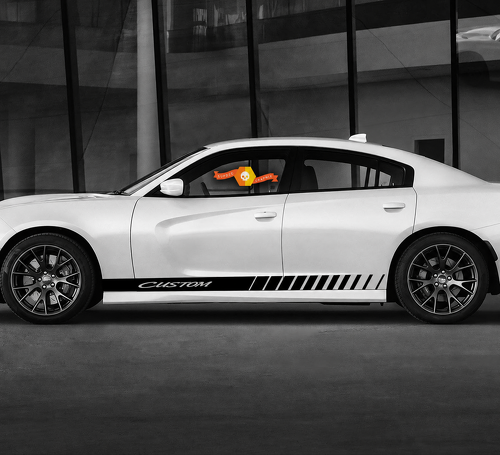 Decalcomania in Vinile a Striscia Personalizzata a Taglio per Coppia di Minigonne per Dodge Charger 2011-2020