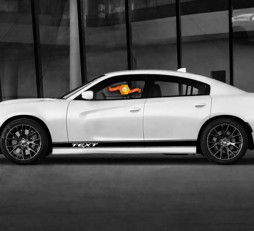 Daytona Hemi GT TEXT Stripe — Adesivo in vinile (sottoporta) per Dodge Charger 2011-2020