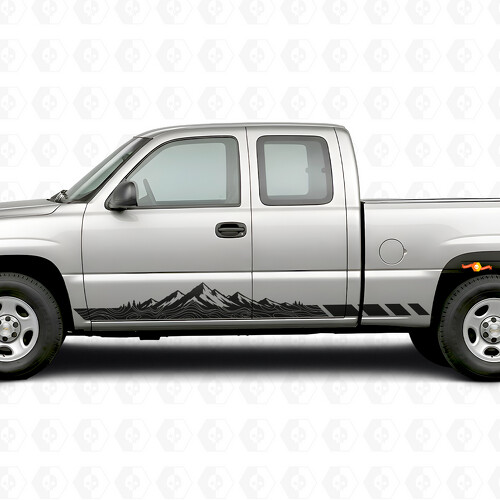 Strisce in Vinile con Montagna Topografica per Porte e Minigonne per Chevrolet Silverado 1500 GMT800 1999-2007_1