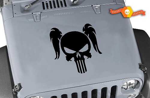 Adesivo in Vinile Testa di Pipistrello per Cofano Jeep Wrangler