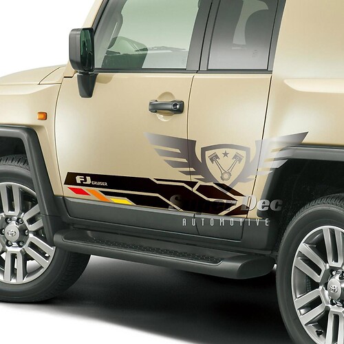 Decalcomania degli adesivi in ​​vinile laterale vintage Toyota FJ Cruiser

