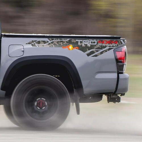Adesivo in vinile stile mimetico TRD 4x4 Off Road per lati del cassone Toyota Tacoma 2013-2020