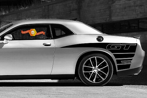 Adesivo grafico per decalcomanie in vinile laterale Dodge Challenger GT posteriore a 2 lati
