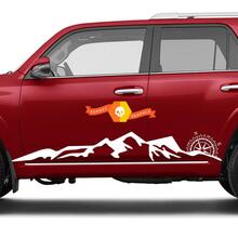 Decalcomania adesiva in vinile da viaggio laterale Side Mountains e Compass Rocker adatta per Toyota 4Runner 16-20 TRD
 2