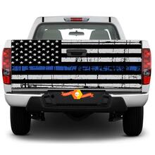 Sottile linea blu bandiera grafica lunotto posteriore o portellone adesivo adesivo pick-up camion SUV auto
 2