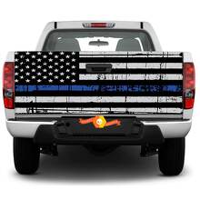 Adesivo in Vinile per Finestrino Posteriore o Portellone con Bandiera USA Linea Blu per Pick-up e SUV_2
