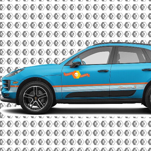 Porsche Macan Macan GTS Macan Turbo Strisce Laterali Adesivo Decalcomania 2014–presente 9157
