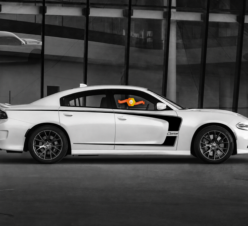 Hemi 345 R/T Style Custom C Stripe Options — Adesivo in vinile (fianco) per Dodge Charger 2011-2020