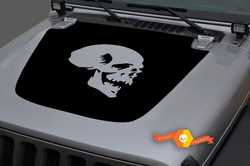 Adesivo in Vinile con Teschio per Cofano Jeep Wrangler JL/JLU e Gladiator JT