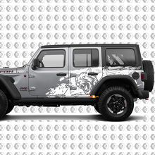 Adesivo in Vinile Stile Wild Hell Cat Splash Grunge per Fiancata Jeep Wrangler Unlimited 2
