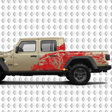 Adesivo in vinile stile Wild Hell Cat Splash Grunge per il fianco del Jeep Gladiator 3