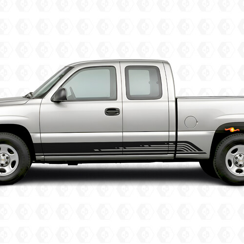 Strisce in Vinile Contorno Parallelo per Portiera e Battitacco per Chevrolet Silverado 1500 GMT800 1999-2007
