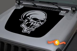 Jeep 2018-2021 Gladiator Wrangler JL JLU JT Cappuccio guerra vampiro teschio segno nero Decalcomania in vinile Adesivo grafico
