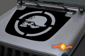 Jeep 2018-2021 Gladiator Wrangler JL JLU JT Hood war Metal Mulisha teschio segno nero Decalcomania in vinile Adesivo grafico
