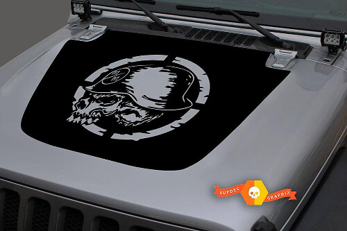 Adesivo in Vinile con Teschio Metal Mulisha per Cofano Jeep Gladiator Wrangler