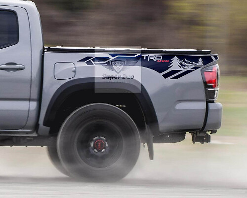 Adesivo in Vinile TRD 4x4 Mountains per Fianco Cassone Toyota Tacoma 2013-2020