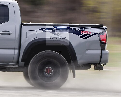 Adesivi in vinile per sponde TRD Off Road con bandiera USA per Toyota Tacoma Tundra