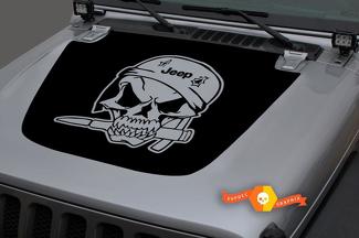 Jeep 2018-2021 Gladiatore Wrangler JL JLU JT Cappuccio guerra cranio scheletro proiettile Decalcomania Del Vinile Adesivo Grafico
