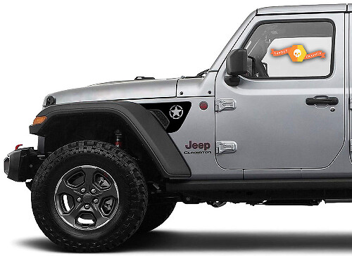 Set di decalcomanie in vinile per prese d’aria parafango Army Star per Jeep Wrangler e Gladiator