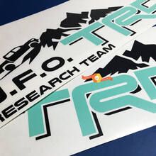 Coppia di adesivi TRD UFO Research Team Adesivi in ​​vinile per Toyota Tacoma 2 Colori
 2