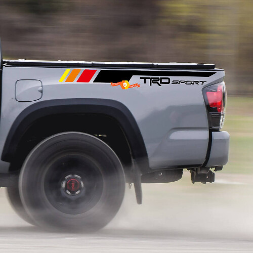Coppia TRD Sport PRO Off Road Vintage strisce per Tacoma Adesivi laterali in vinile Decal adatta per Toyota Tacoma 2005-2020
