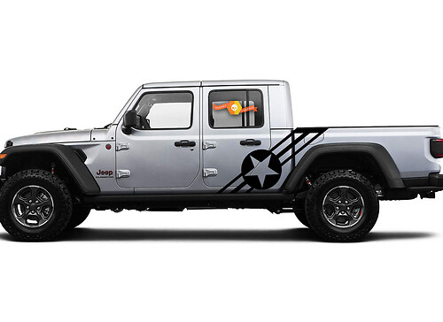 Adesivo in vinile Navy Army USA Star Side per Jeep Gladiator