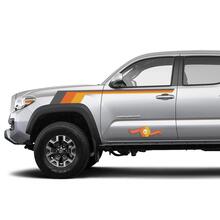 Toyota TRD Cofano vecchio stile Tacoma stile vintage ombre marroni Grafica laterale Adesivo Decalcomania striscia Adesivo Decalcomania
 2