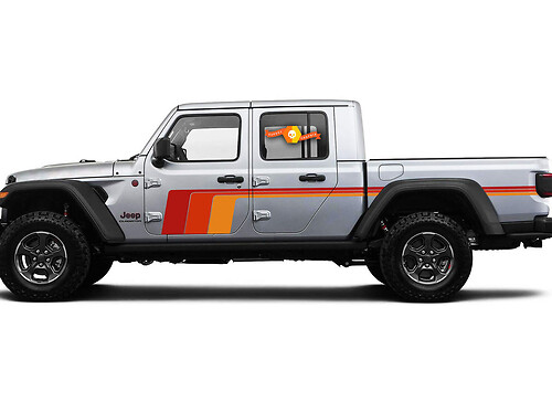 2 lati Jeep Gladiator Porta laterale Old School Retro Stripes Adesivi Decalcomanie Kit di strisce grafiche in vinile per il 2020-2021 per entrambi i lati.
