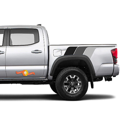 Kit di Adesivi in Vinile Monocromatico Retrò a Strisce Laterali Posteriori per Toyota Tacoma