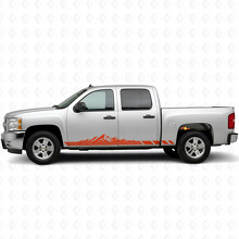 Strisce viniliche con motivo topografico montano per porte e pannello sottoporta per Chevrolet Silverado 1500 GMT900 2007-2013_4